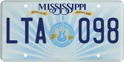 MS license plate LTA098