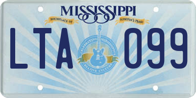 MS license plate LTA099