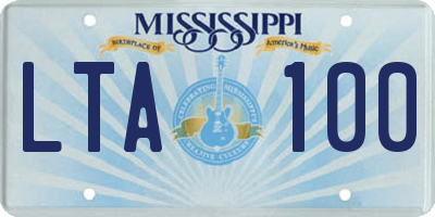 MS license plate LTA100