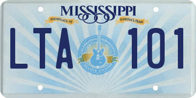MS license plate LTA101