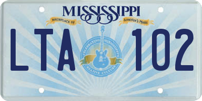 MS license plate LTA102