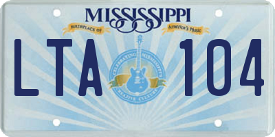 MS license plate LTA104