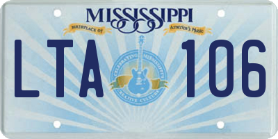 MS license plate LTA106