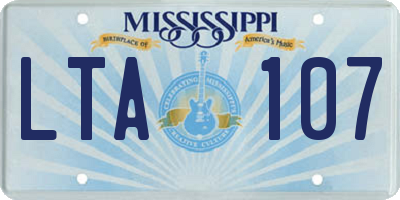 MS license plate LTA107