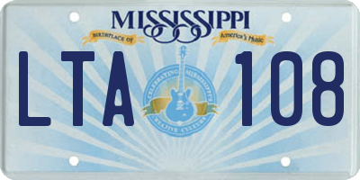 MS license plate LTA108