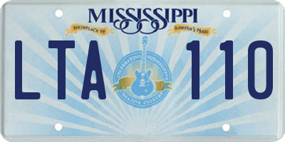MS license plate LTA110