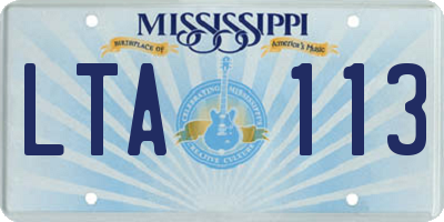 MS license plate LTA113