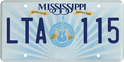 MS license plate LTA115