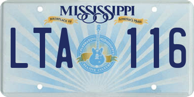 MS license plate LTA116