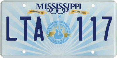 MS license plate LTA117