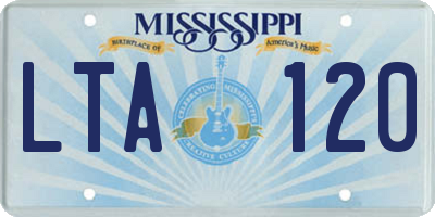 MS license plate LTA120