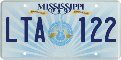 MS license plate LTA122