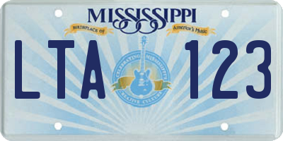 MS license plate LTA123