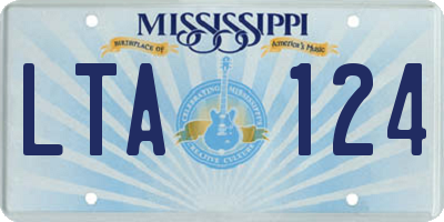 MS license plate LTA124
