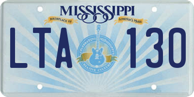 MS license plate LTA130