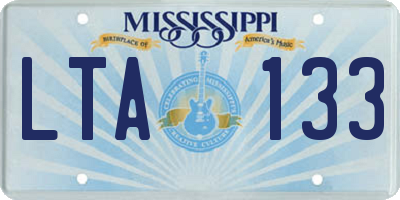 MS license plate LTA133