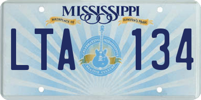 MS license plate LTA134