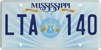 MS license plate LTA140