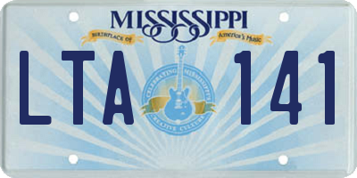 MS license plate LTA141
