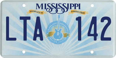 MS license plate LTA142