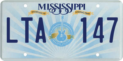 MS license plate LTA147