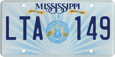 MS license plate LTA149