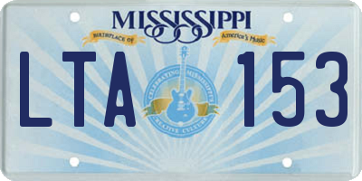 MS license plate LTA153