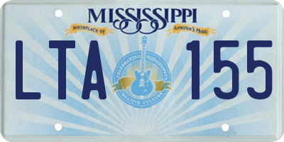 MS license plate LTA155