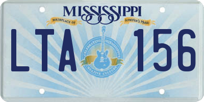 MS license plate LTA156