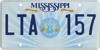 MS license plate LTA157