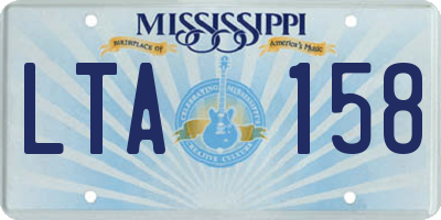 MS license plate LTA158