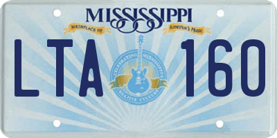 MS license plate LTA160