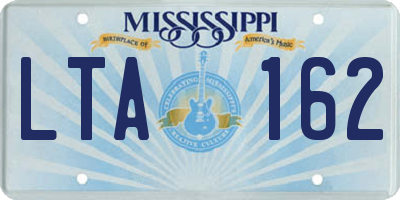 MS license plate LTA162