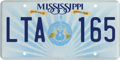 MS license plate LTA165