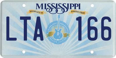 MS license plate LTA166