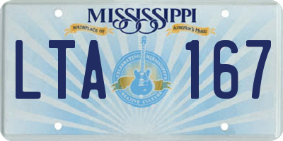 MS license plate LTA167