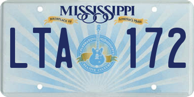 MS license plate LTA172