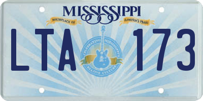 MS license plate LTA173