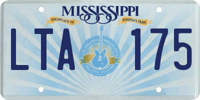 MS license plate LTA175