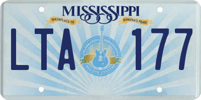 MS license plate LTA177