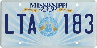 MS license plate LTA183