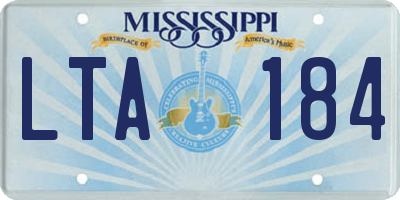 MS license plate LTA184