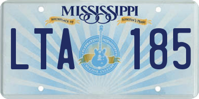 MS license plate LTA185