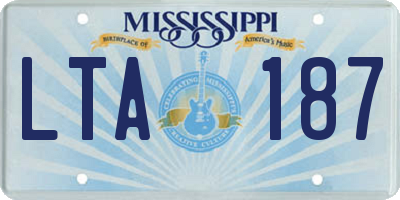 MS license plate LTA187