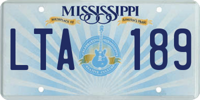 MS license plate LTA189