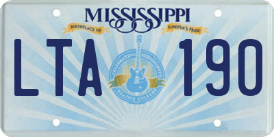MS license plate LTA190