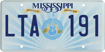 MS license plate LTA191