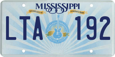 MS license plate LTA192