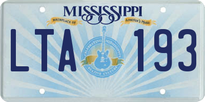 MS license plate LTA193