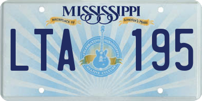MS license plate LTA195